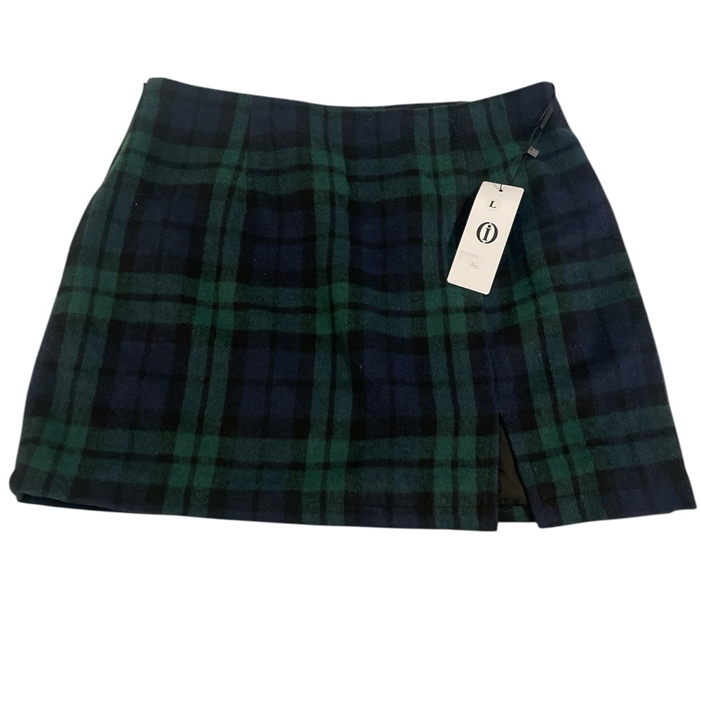 Plaid Green and Black Women's Skirt